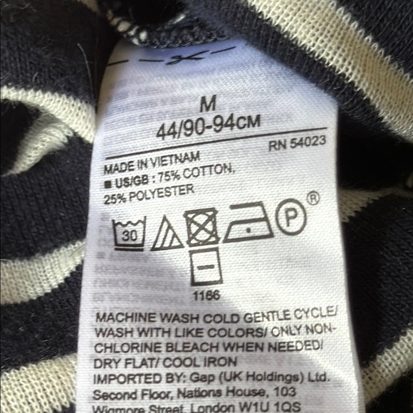 Banana Republic Navy and White Striped Women's Top, medium - Picture 6 of 6